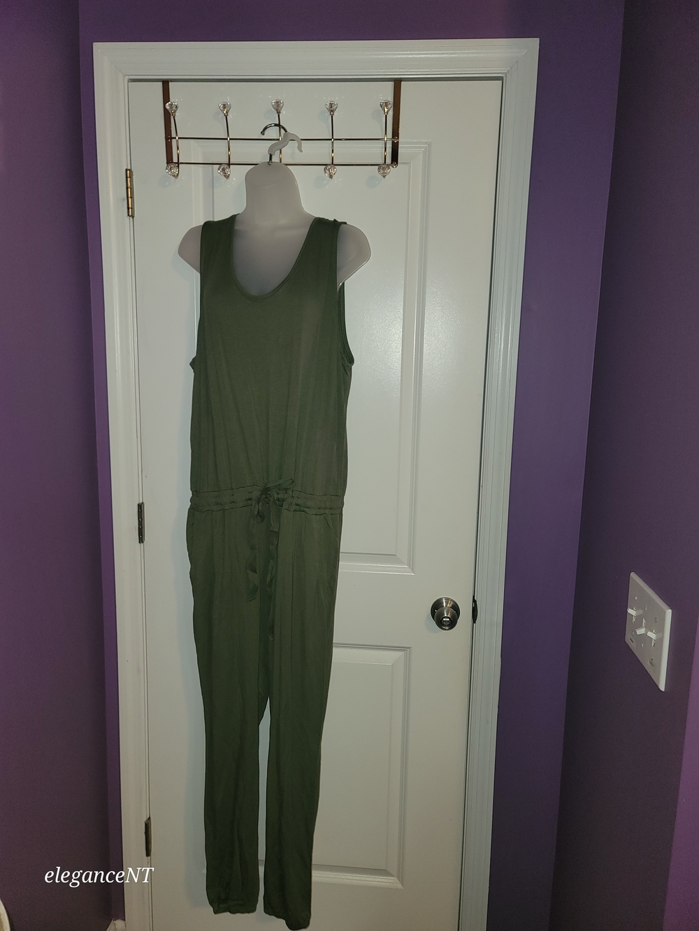 Daily Ritual Olive Green Sleeveless Jumpsuit with Drawstring XL NWT